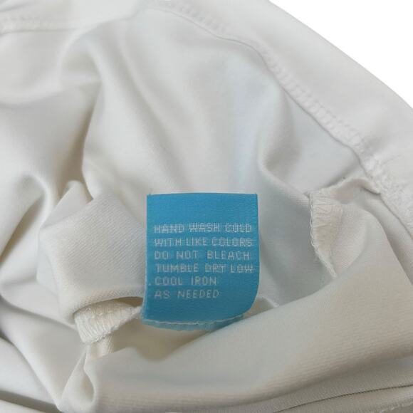 J. McLaughlin Catalina Top Ruffle Neck White Sleeveless Stretch Tank Size Medium - Picture 5 of 7